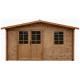 Casetta in legno massello da 28 mm trattato in autoclave colore marrone 12m² TOP - Gardy Shelter