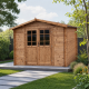 Casetta in legno massello da 28 mm trattato in autoclave colore marrone 9m² TOP - Gardy Shelter