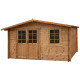 Casetta in legno massello da 28 mm trattato in autoclave colore marrone 12m² TOP - Gardy Shelter - con finestra apribile