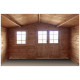 Casetta in legno massello da 28 mm trattato in autoclave colore marrone 12m² TOP - Gardy Shelter - con finestra apribile