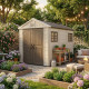 Casetta da giardino in HDPE SunLife beige 7,17 m² + pavimento - JOBU