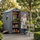 Casetta da giardino in resina effetto legno grigio 2,3 m² Darwin 46 + pavimento - Keter