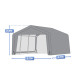 Casetta da giardino smontabile 3,7x3,7 m – 13,69 m² – Acciaio zincato + PES e polietilene grigio – Jôbu
