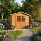 Casetta in legno massello da 28 mm trattato in autoclave colore marrone 6m² TOP - Gardy Shelter
