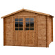 Casetta in legno massello da 28 mm trattato in autoclave colore marrone 6m² TOP - Gardy Shelter