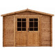 Casetta in legno massello da 19 mm trattato in autoclave colore marrone 6m² TOP - Gardy Shelter