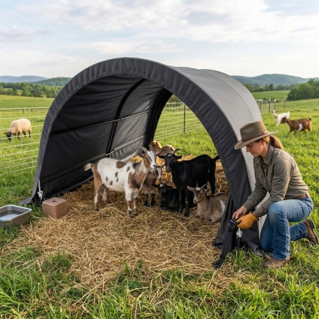 Rifugio per animali o unità di deposito smontabile, 3 x 2,6 m - 7,8 m² in acciaio e polietilene antracite – Jôbu