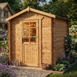 Casetta in legno massello da 19 mm trattato in autoclave colore marrone 4m² TOP - Gardy Shelter