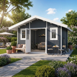 Casetta in legno composito 28mm antracite 10,71m² PREMIUM - Woodlife Garden