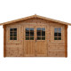 Casetta in legno massello da 44 mm trattato in autoclave colore marrone 16m² TOP - Gardy Shelter 