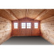 Casetta in legno massello da 44 mm trattato in autoclave colore marrone 16m² TOP - Gardy Shelter 