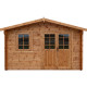 Casetta in legno massello da 44 mm trattato in autoclave colore marrone 12m² TOP - Gardy Shelter 