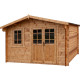 Casetta in legno massello da 44 mm trattato in autoclave colore marrone 12m² TOP - Gardy Shelter 