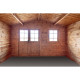 Casetta in legno massello da 44 mm trattato in autoclave colore marrone 12m² TOP - Gardy Shelter 
