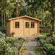 Casetta in legno massello da 44 mm trattato in autoclave colore marrone 12m² TOP - Gardy Shelter 