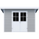 Casetta in legno composito 28mm grigio chiaro 9m² PREMIUM tetto piatto - Woodlife Garden