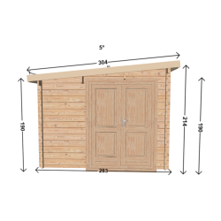 Su misura - Casetta da giardino 283x293 cm in legno grezzo da 28 mm