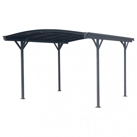 Tettoia per auto in alluminio antracite 3x3,63m e policarbonato 6mm X-METAL