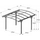 Tettoia per auto in alluminio antracite 3x3,63m e policarbonato 6mm X-METAL