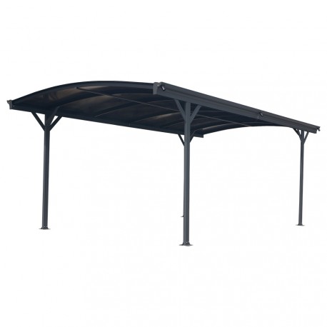 Tettoia per auto in alluminio antracite 3x4,34m e policarbonato 6mm X-METAL