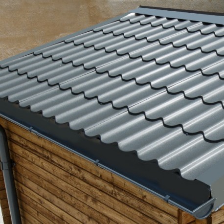 Tegole metalliche antracite - pronte all'installazione per casetta Gardy Shelter 20m²