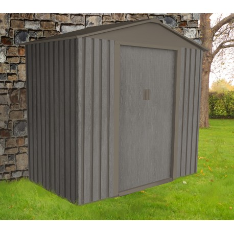 Casetta da giardino in metallo 2,43m² effetto legno bois vieilli