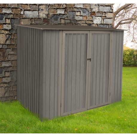 Casetta da giardino in metallo a pendenza singola 3,17m² effetto legno bois vieilli