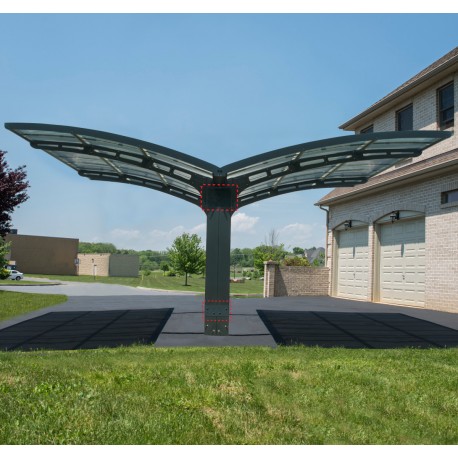 Doppia tettoia in alluminio grigio e policarbonato Arizona Breeze 5000 Canopia by Palram