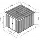 Casetta in lamiera 6,67m² Skylight antracite + set di montaggio X-METAL