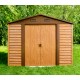 Casetta in lamiera effetto legno 4,6m² + set di montaggio - X-METAL