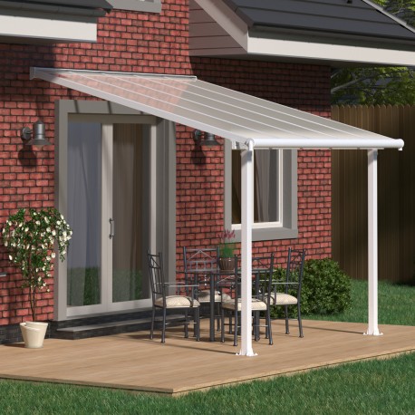 Pergola per terrazza in alluminio bianco 3x3,05m e PC 16mm Olympia - Canopia by Palram