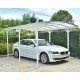 Tettoia auto in alluminio bianco 3x5,05m e policarbonato 6mm X-METAL