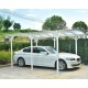 Tettoia auto in alluminio bianco 3x5,05m e policarbonato 6mm X-METAL