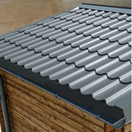 Tegole metalliche antracite - confezione pronta per l'installazione per il garage Gardy Shelter