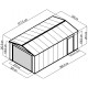Garage in metallo 19,52m² PLUS antracite porta sezionale + set di montaggio X-METAL
