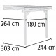  Pergola addossata in legno Eco2A con tetto in PVC di 7,43m² - Karibu