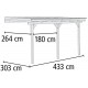 Pergola addossata in legno Eco2B con tetto in PVC 13,25m² - Karibu