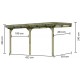 Pergola addossata in legno Eco2B con tetto in PVC 13,25m² - Karibu