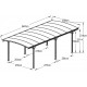 Tettoia auto in alluminio antracite 3x6,47m e policarbonato 6mm X-METAL