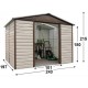 Casetta da giardino in metallo beige e marrone 4,79m² + kit d'ancoraggio incluso - YARDMASTER