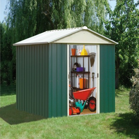 Casetta da giardino in metallo verde 2,77m² + kit d'ancoraggio incluso - YARDMASTER