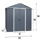 Casetta da giardino in metallo antracite 4,38m² + kit di ancoraggio incluso - YARDMASTER