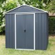Casetta da giardino in metallo antracite 2,77m² + kit di ancoraggio incluso - YARDMASTER