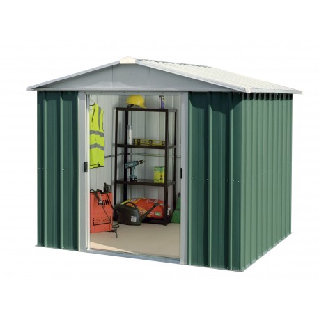 Casetta da giardino in metallo verde 5,25m² + kit d'ancoraggio incluso - YARDMASTER