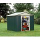 Casetta da giardino in metallo verde 8,48m² + kit d'ancoraggio incluso - YARDMASTER