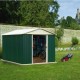  Casetta da giardino in metallo verde 12m² + kit d'ancoraggio incluso - YARDMASTER