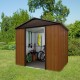 Casetta da giardino in lamiera effetto legno 5,97m² + kit d'ancoraggio incluso - YARDMASTER