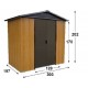 Casetta da giardino in lamiera effetto legno 5,97m² + kit d'ancoraggio incluso - YARDMASTER
