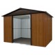 Casetta da giardino in metallo effetto legno e marrone 12m² + kit d'ancoraggio incluso - YARDMASTER