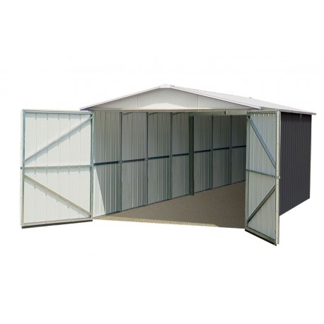 Garage in metallo antracite 15,50m² + kit di ancoraggio incluso - YARDMASTER